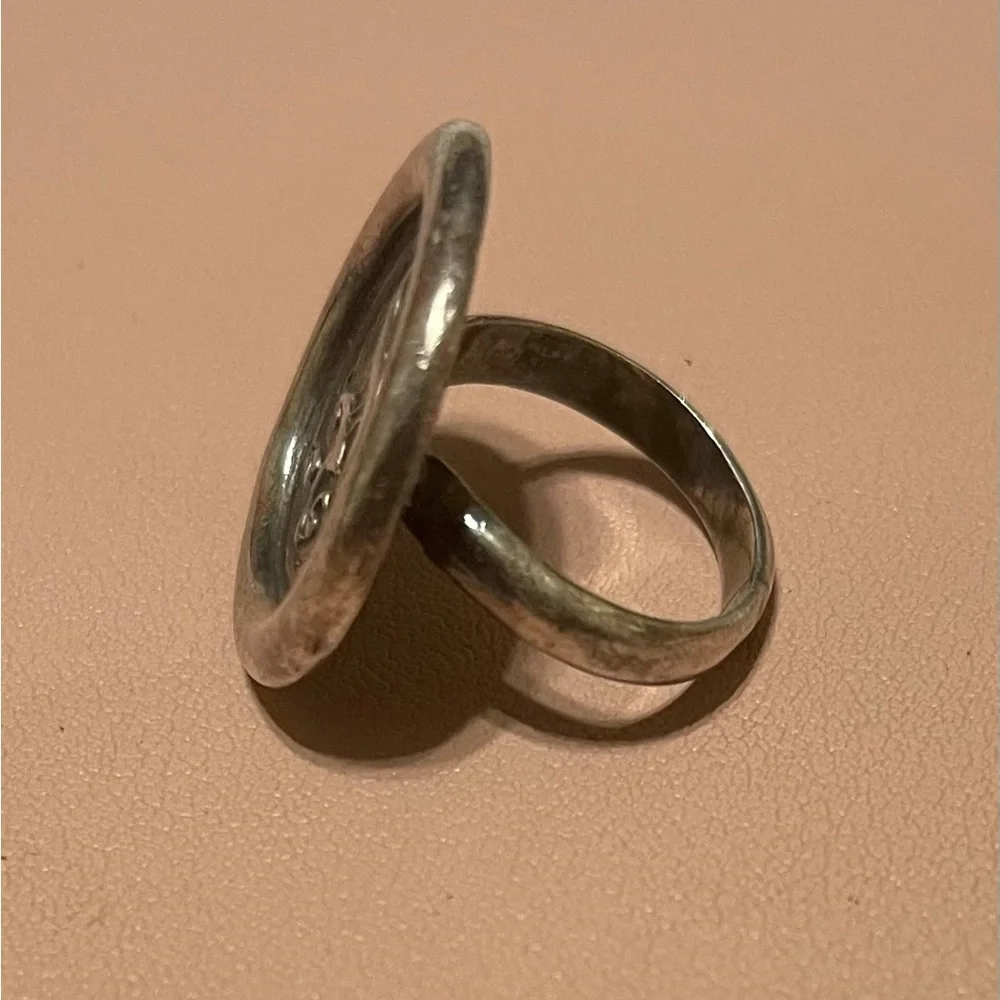 Hand Stamped “S” Pendant Ring - Picture 2 of 3